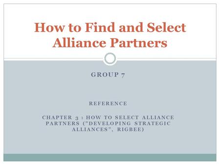 How to Find and Select Alliance Partners