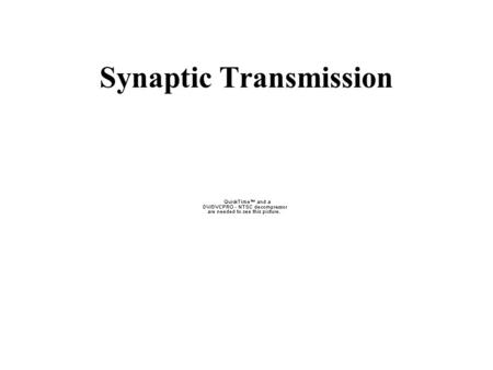 Synaptic Transmission. Cell-to-Cell Communication Between Neurons Takes Place At Synapses F8-2 A synapse is a region at which a neuron communicates with.