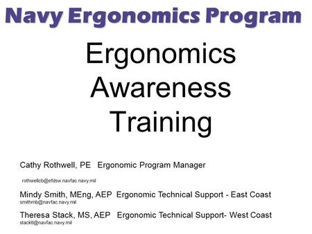 Ergonomics Awareness Training