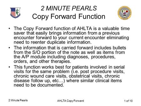 2 MINUTE PEARLS Copy Forward Function