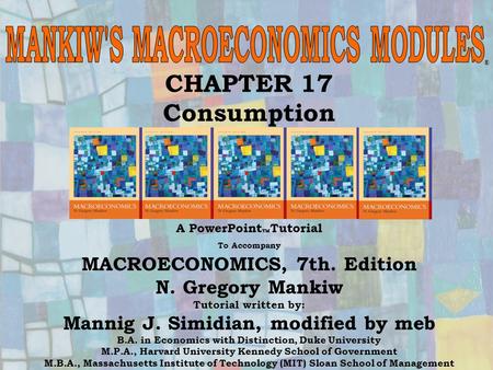 MANKIW'S MACROECONOMICS MODULES