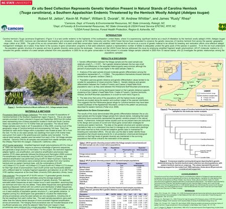 INTRODUCTION Carolina hemlock (Tsuga caroliniana Engelmann) (Figure 1) is a rare conifer endemic to the highlands of the southeastern United States, where.