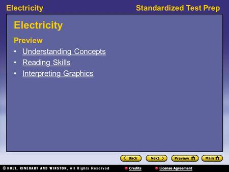 Electricity Preview Understanding Concepts Reading Skills