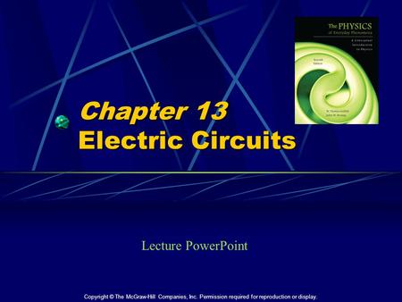 Chapter 13 Electric Circuits