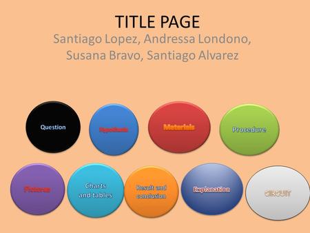 TITLE PAGE Santiago Lopez, Andressa Londono, Susana Bravo, Santiago Alvarez.