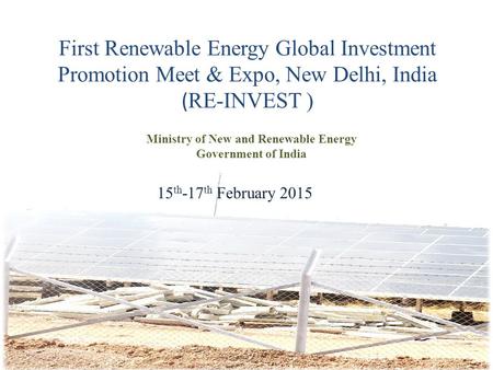 Ministry of New and Renewable Energy Government of India