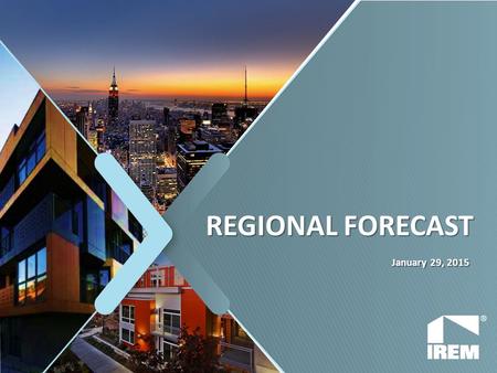 1 REGIONAL FORECAST January 29, 2015. 2 OVERALL ECONOMIC FORECAST 2 Scott Homa Director, Research.