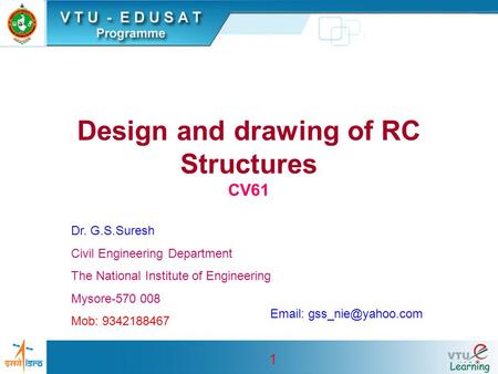 Design and drawing of RC Structures CV61