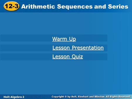 Arithmetic Sequences and Series