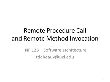 Remote Procedure Call and Remote Method Invocation