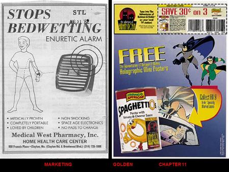 MARKETINGGOLDENCHAPTER 11. PRODUCTS G, S, & I. Cluster of Satisfactions. Consumer Products: Personal or family needs (paper clip). Business Products: