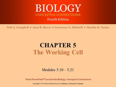 CHAPTER 5 The Working Cell