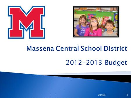 Massena Central School District 2012-2013 Budget 5/10/20151.