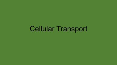 Cellular Transport Figure 6-12 Both diffusion and facilitated diffusion are forms of passive transport, as neither process requires the cell to expend.