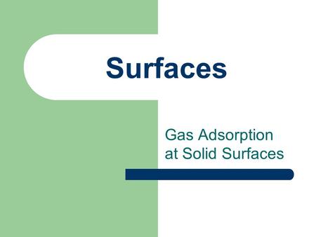 Gas Adsorption at Solid Surfaces