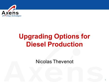 Upgrading Options for Diesel Production