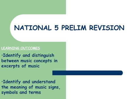 NATIONAL 5 PRELIM REVISION