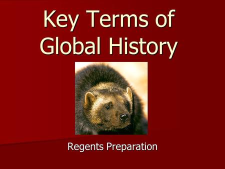 Key Terms of Global History