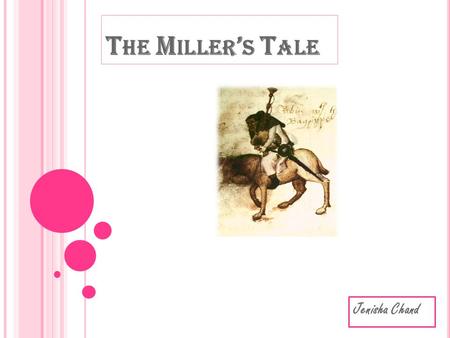 T HE M ILLER ’ S T ALE Jenisha Chand. M AIN C HARACTERS Handy Nicholas: A poor scholar who lives with John and who studied arts but has interest in astrology.