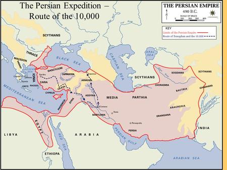 The Persian Expedition – Route of the 10,000. Classical Hoplite Bronze Helmet (horsehair crest) Cuirass with Metal Scales Oplon (3” diameter) Bronze Greaves.