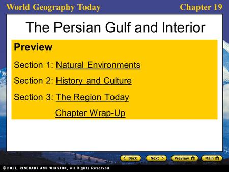 The Persian Gulf and Interior