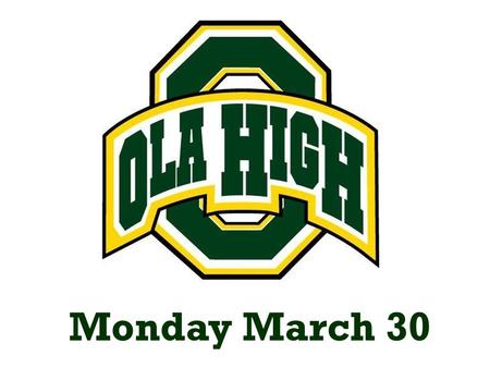 Monday March 30. LUNCH Popcorn Chicken, Ravioli, Scalloped Potatoes, Black Eyed Peas, Squash & Red Peppers, Pineapple Tidbits, Banana, Roll.