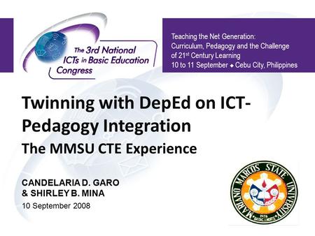 Twinning with DepEd on ICT-Pedagogy Integration