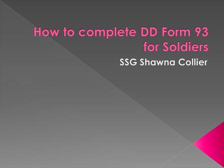 How to complete DD Form 93 for Soldiers