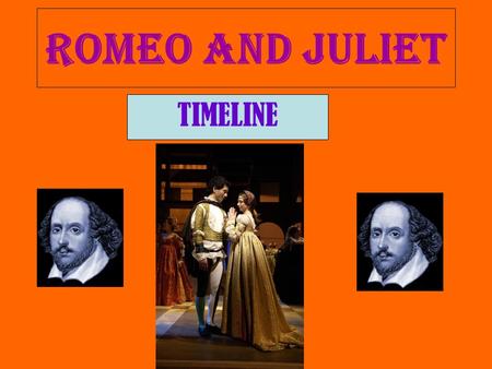 Romeo and Juliet TIMELINE.