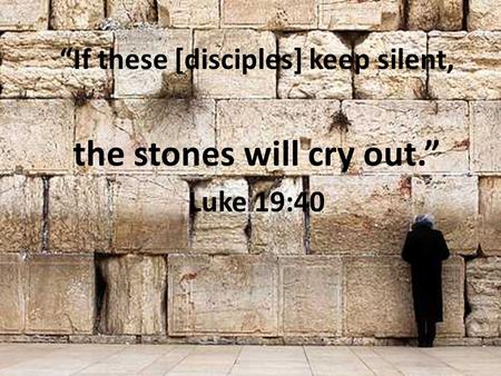 The ABC’s of Biblical Archaeology “If these [disciples] keep silent, the stones will cry out.” Luke 19:40.