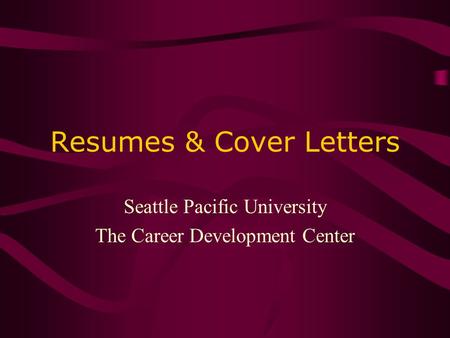 Resumes & Cover Letters