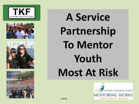 1 of 21 A Service Partnership To Mentor Youth Most At Risk.