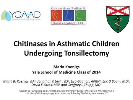 Chitinases in Asthmatic Children Undergoing Tonsillectomy