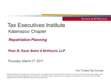 Tax Executives Institute