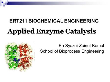 Applied Enzyme Catalysis