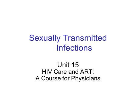 Sexually Transmitted Infections