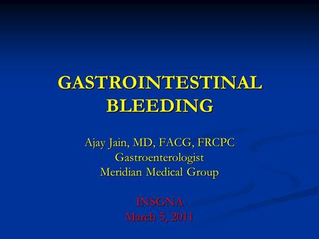 GASTROINTESTINAL BLEEDING