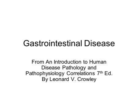 Gastrointestinal Disease