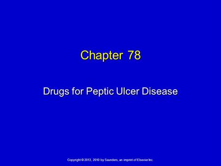 Drugs for Peptic Ulcer Disease