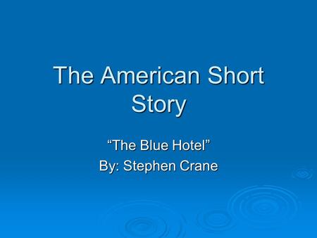 The American Short Story