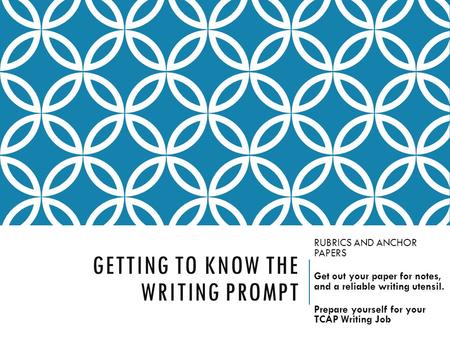 Getting to know the writing prompt