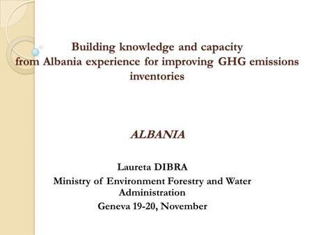 Ministry of Environment Forestry and Water Administration