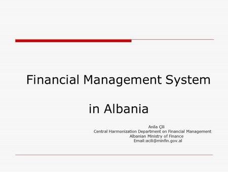 Financial Management System in Albania