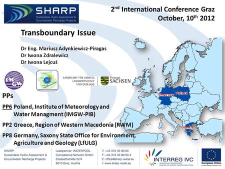 2 nd International Conference Graz October, 10 th 2012 Transboundary Issue Dr Eng. Mariusz Adynkiewicz-Piragas Dr Iwona Zdralewicz Dr Iwona Lejcuś PPs.