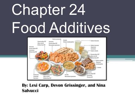 Chapter 24 Food Additives