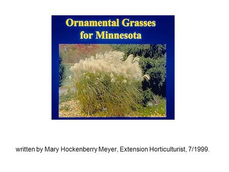 Written by Mary Hockenberry Meyer, Extension Horticulturist, 7/1999.