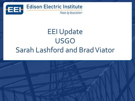 EEI Update USGO Sarah Lashford and Brad Viator. Campaign Update.