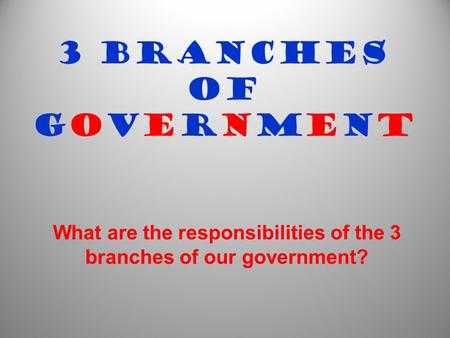 3 Branches of Government