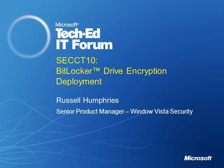 SECCT10: BitLocker™ Drive Encryption Deployment