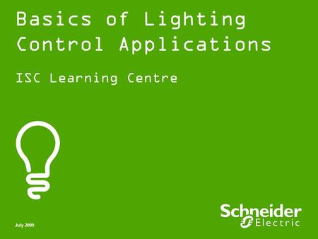 Basics of Lighting Control Applications